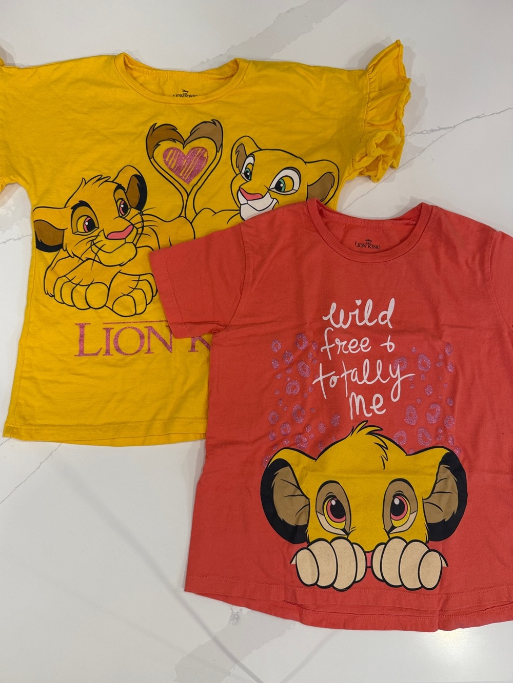 Disney Yellow & Coral Lion King Graphic Tees